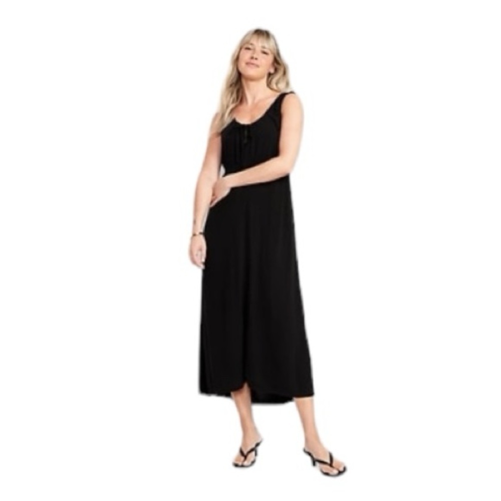 OLD NAVY Waist-Defined Sleeveless Crepe Midi Dress M Tall NWT
